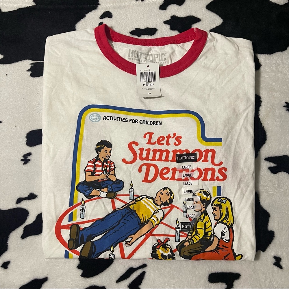 Hot Topic Let’s Summon Demons Ringer T-Shirt by Steven Rhodes